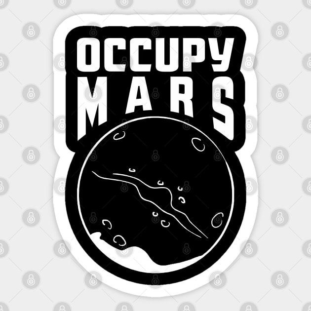 Occupy Mars Retro Sticker by area-design